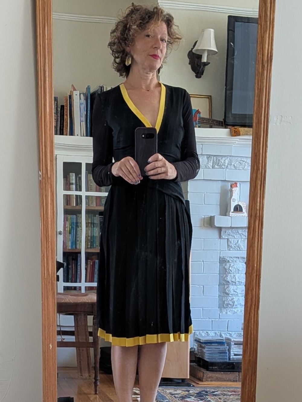 Sexy Sportmax dress, 2012 collection, black with yellow accents, size 4